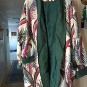 Women jacket Barkcloth XL - 2X Palm Fronds Custom